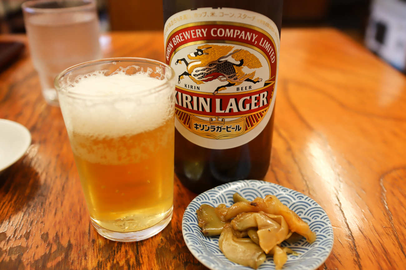 松原 中華料理光竜のビール（中瓶）キリン 600円
