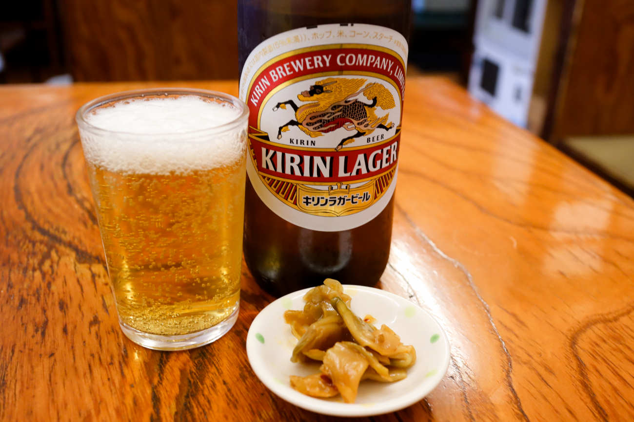 松原 中華料理光竜のビール（中瓶）キリン 600円