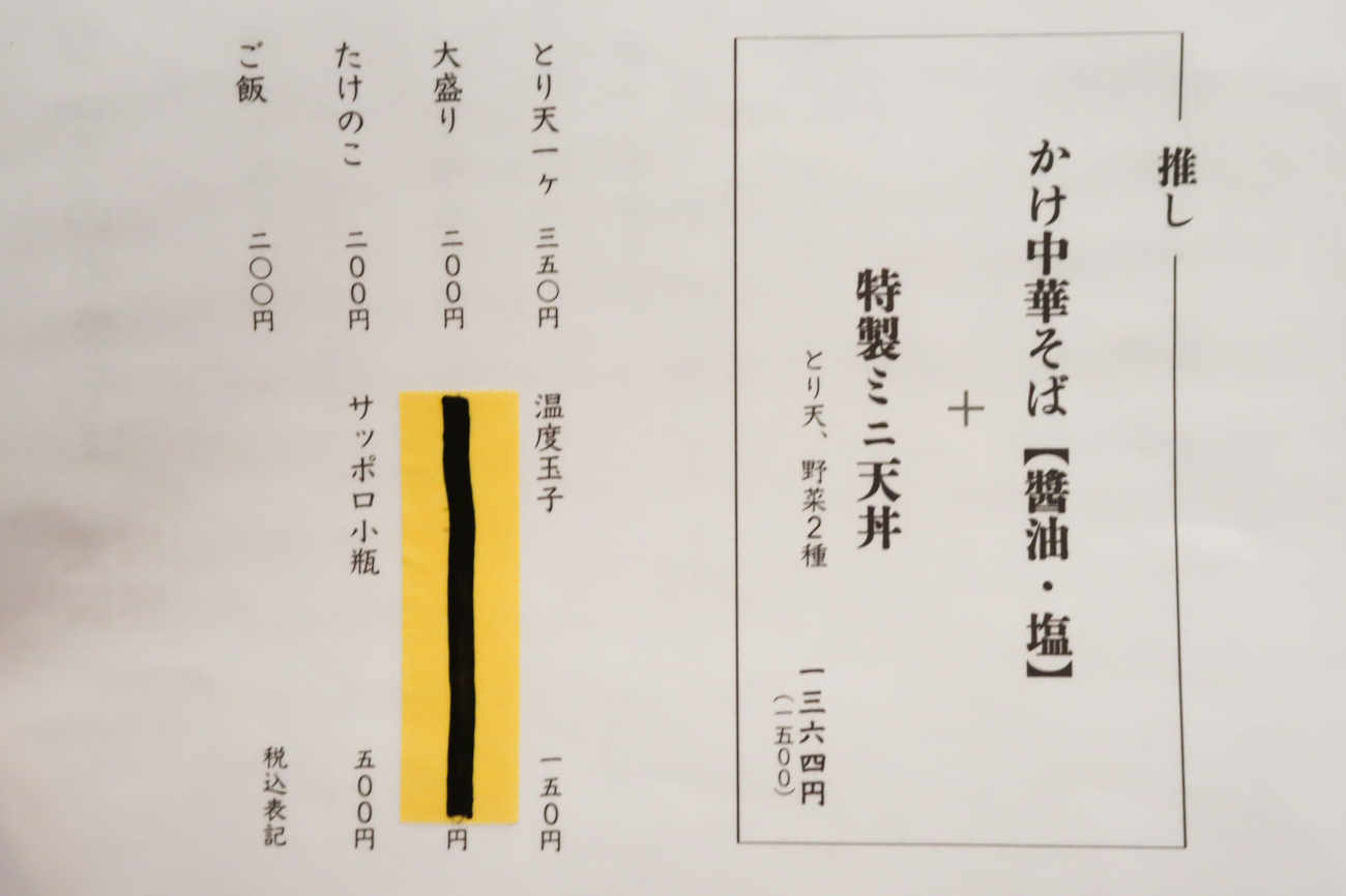 下高井戸 ガレージゼロニーロクのセットメニューとトッピングメニュー