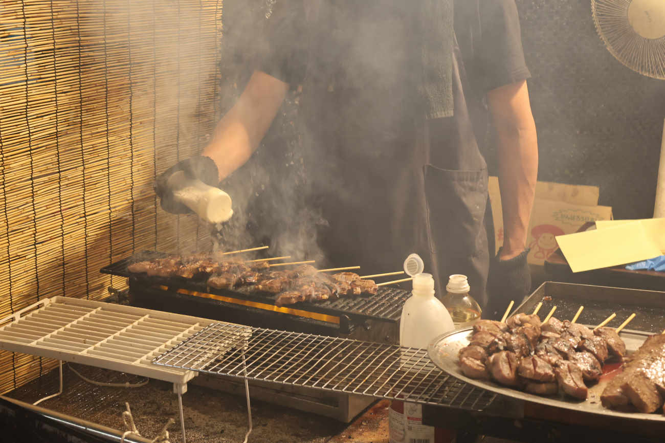 六所神社例大祭2025の串焼き