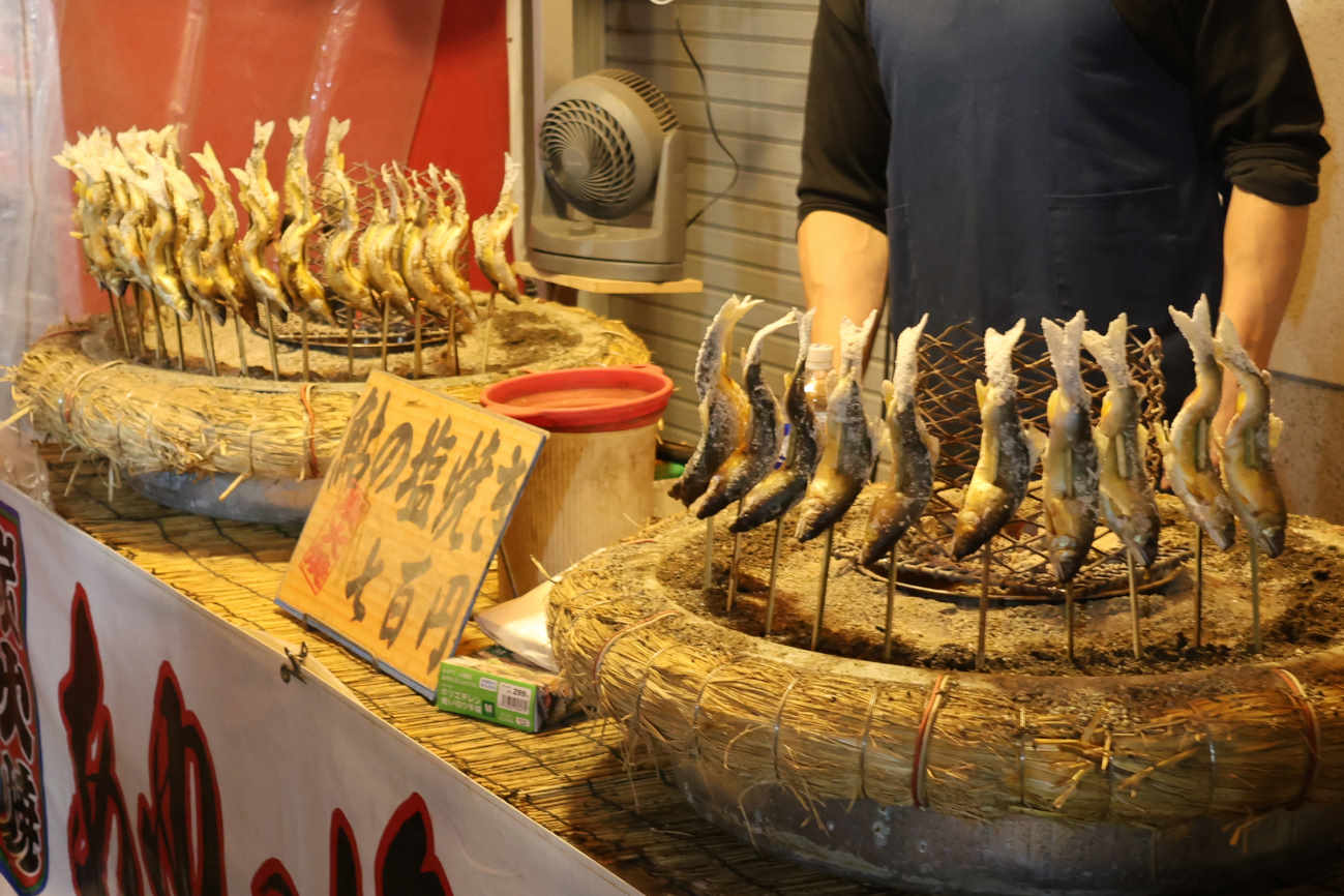 菅原神社例大祭2025のアユの塩焼き