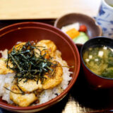 【茶そば いな垣】ハロウィン仕様の日本庭園を眺めながら「ゆば天」と「きじ焼き丼」を堪能