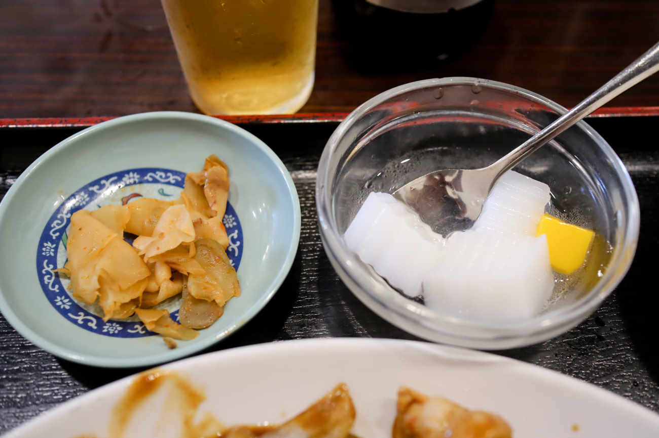 下高井戸 家宴のザーサイと杏仁豆腐