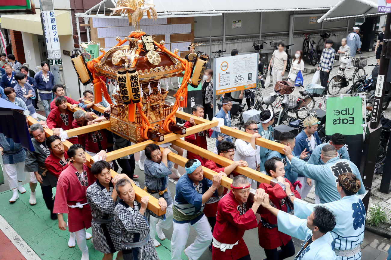 菅原神社例大祭2026のお神輿 上から撮影